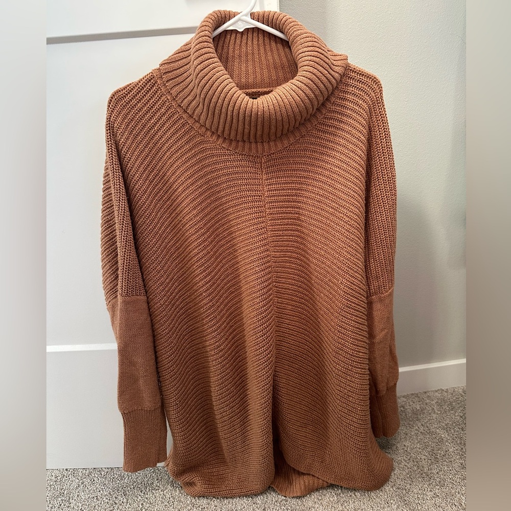 Rachel Zoe Warm Tan Cowl Neck Sweater